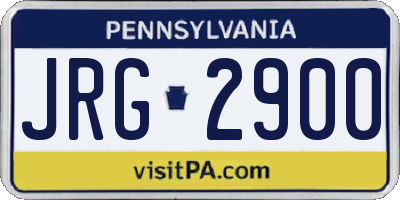 PA license plate JRG2900