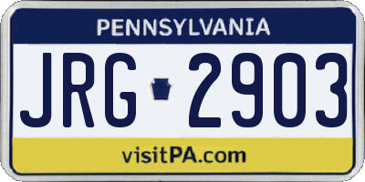 PA license plate JRG2903