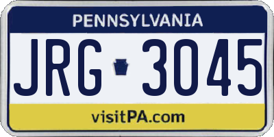 PA license plate JRG3045