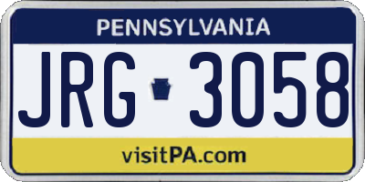 PA license plate JRG3058