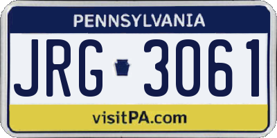 PA license plate JRG3061