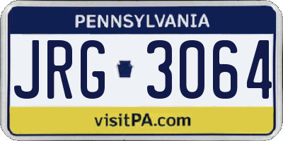 PA license plate JRG3064