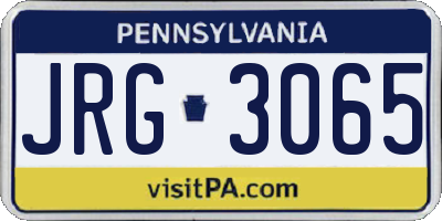 PA license plate JRG3065