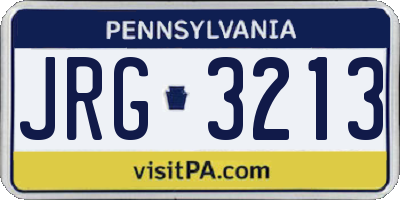 PA license plate JRG3213