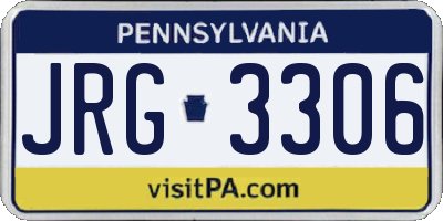 PA license plate JRG3306