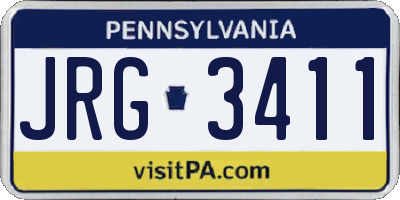 PA license plate JRG3411