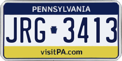 PA license plate JRG3413