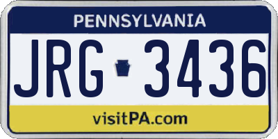 PA license plate JRG3436