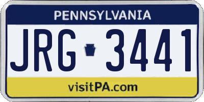 PA license plate JRG3441