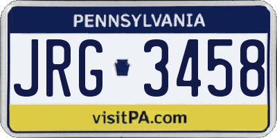 PA license plate JRG3458