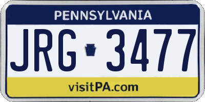 PA license plate JRG3477