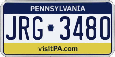 PA license plate JRG3480