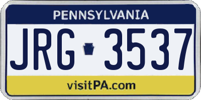 PA license plate JRG3537