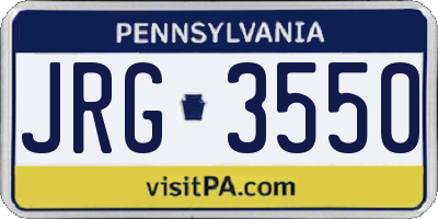 PA license plate JRG3550
