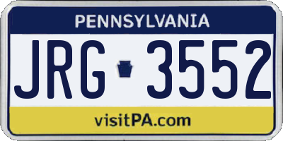 PA license plate JRG3552