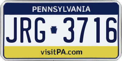 PA license plate JRG3716