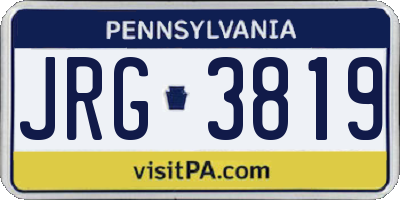 PA license plate JRG3819