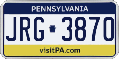 PA license plate JRG3870