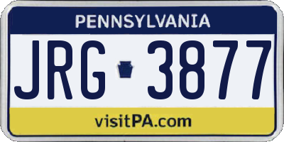PA license plate JRG3877