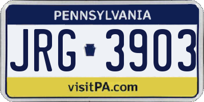 PA license plate JRG3903