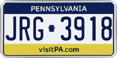 PA license plate JRG3918