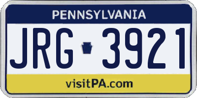 PA license plate JRG3921