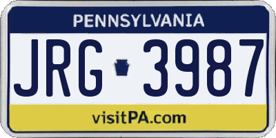 PA license plate JRG3987
