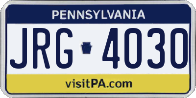 PA license plate JRG4030