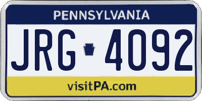 PA license plate JRG4092