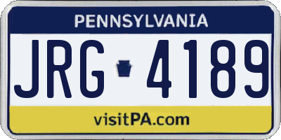 PA license plate JRG4189