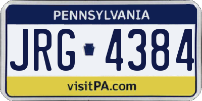 PA license plate JRG4384