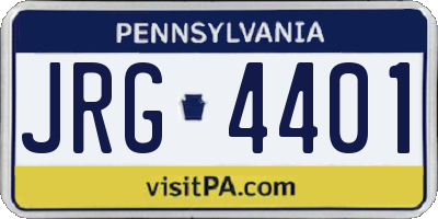 PA license plate JRG4401
