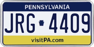 PA license plate JRG4409