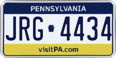 PA license plate JRG4434
