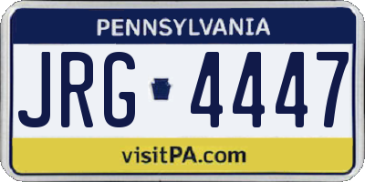PA license plate JRG4447