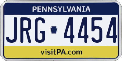 PA license plate JRG4454