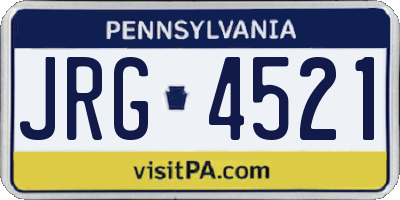 PA license plate JRG4521