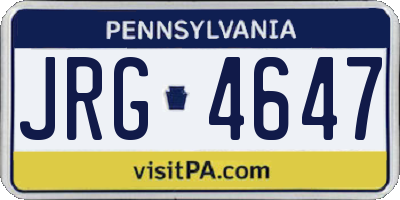PA license plate JRG4647