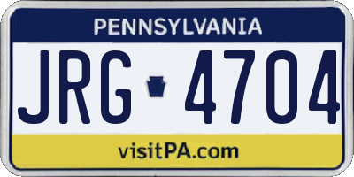 PA license plate JRG4704