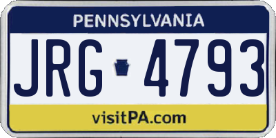 PA license plate JRG4793