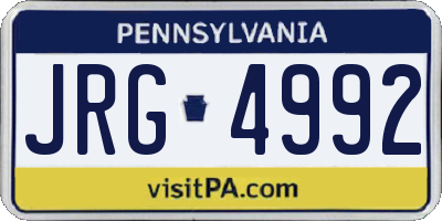 PA license plate JRG4992