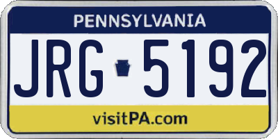 PA license plate JRG5192