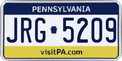 PA license plate JRG5209