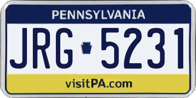 PA license plate JRG5231