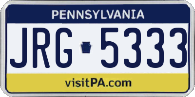 PA license plate JRG5333