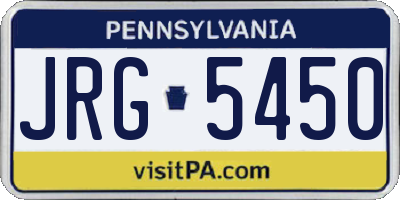 PA license plate JRG5450