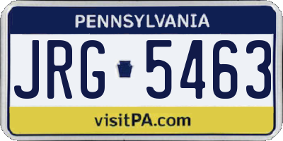 PA license plate JRG5463