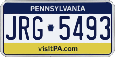 PA license plate JRG5493