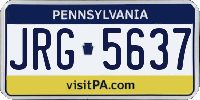 PA license plate JRG5637