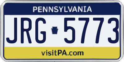 PA license plate JRG5773